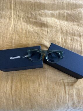 Westward Leaning Translucent Green Square Sunglasses